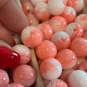 5 Piece Resin 14MM bead lot pink/white