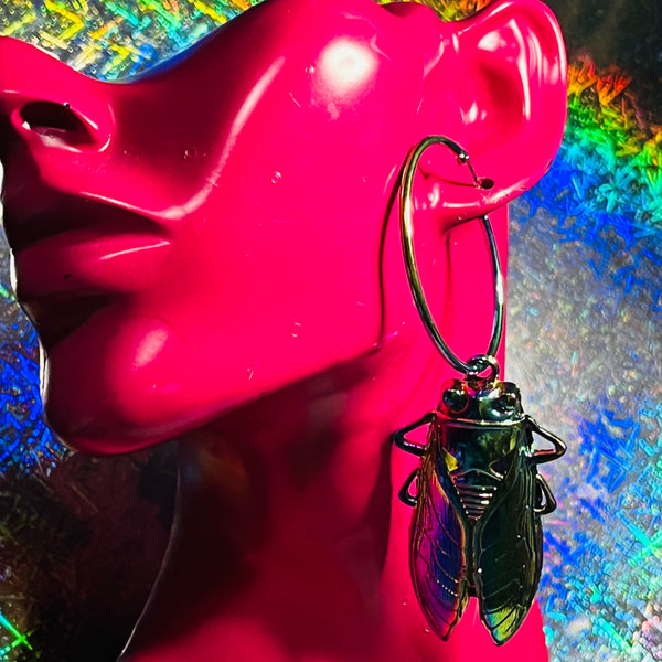 Earring Cicada Oversized Hoop Style
