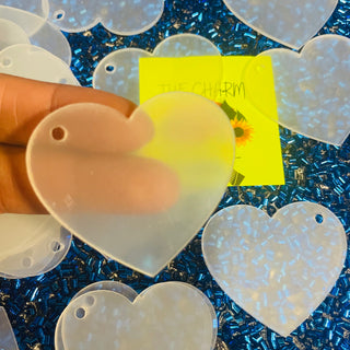 5 piece DIY Clear Acrylic heart disc