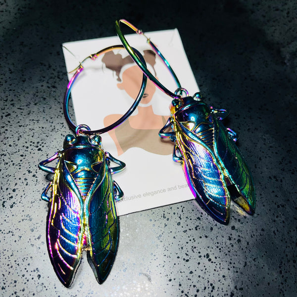 Earring Cicada Oversized Hoop Style