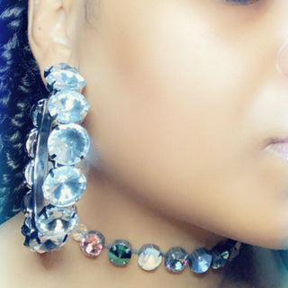 1 pair Chunky Bling hoop earring