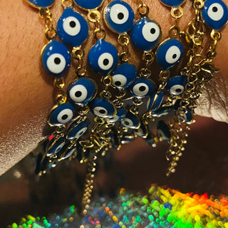 1 Blue Stainless Steel Eye bracelet