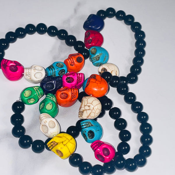 Colorful online skull bracelet