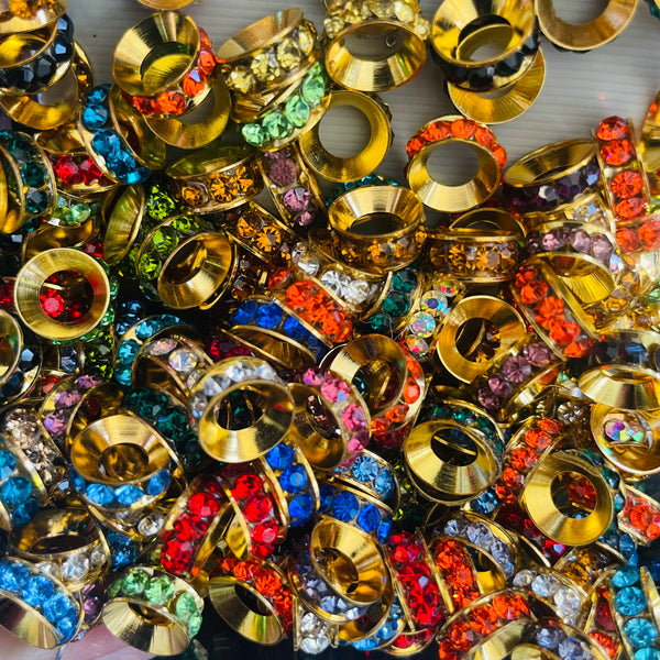 10 piece Assorted Rhinestone Spacer Assorted colors